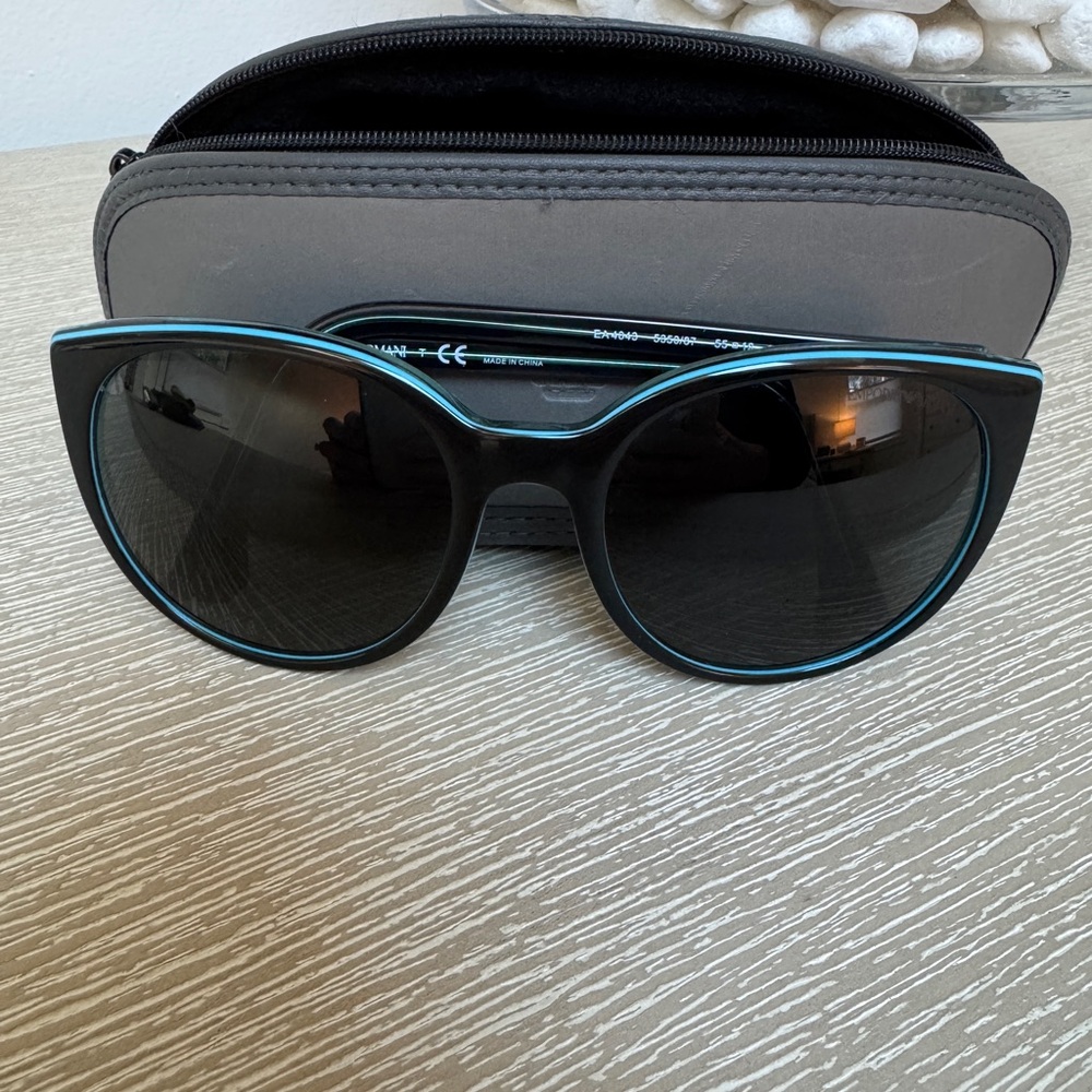 Armani Black and Blue Women's Sunglasses